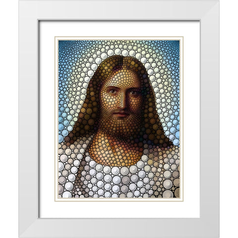 Jesus Christ White Modern Wood Framed Art Print with Double Matting by Heine, Ben