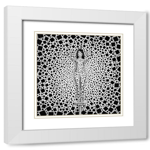 Less is More White Modern Wood Framed Art Print with Double Matting by Heine, Ben