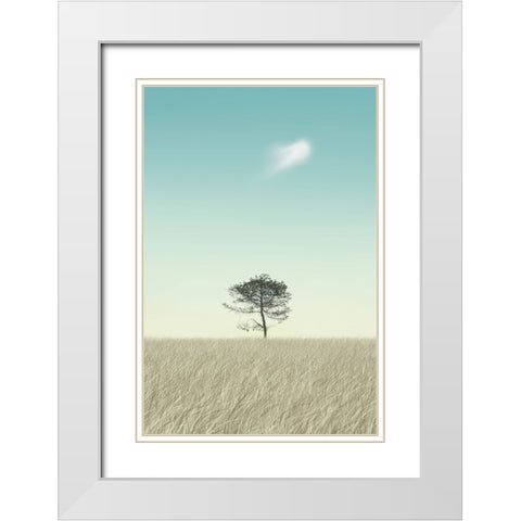 Lonely White Modern Wood Framed Art Print with Double Matting by Heine, Ben