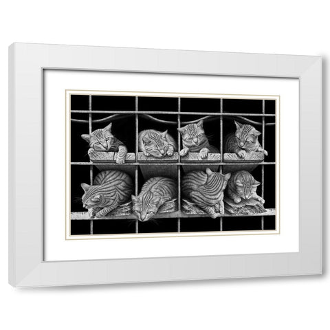 Octet White Modern Wood Framed Art Print with Double Matting by Heine, Ben