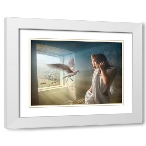 Old Times White Modern Wood Framed Art Print with Double Matting by Heine, Ben