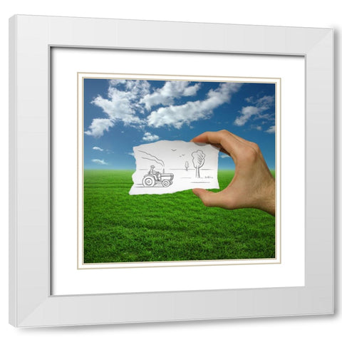 Pencil Vs Camera - 9 White Modern Wood Framed Art Print with Double Matting by Heine, Ben