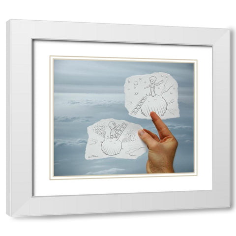 Pencil Vs Camera 23 White Modern Wood Framed Art Print with Double Matting by Heine, Ben