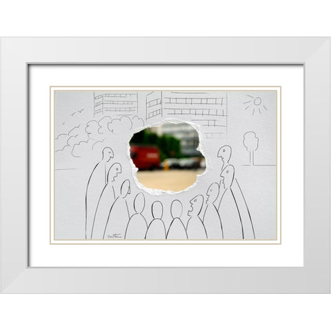 Pencil Vs Camera 28 White Modern Wood Framed Art Print with Double Matting by Heine, Ben