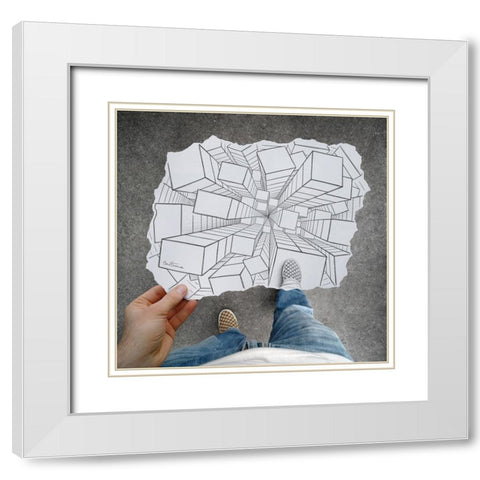 Pencil Vs Camera 32 White Modern Wood Framed Art Print with Double Matting by Heine, Ben