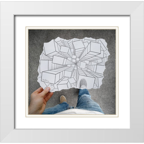 Pencil Vs Camera 32 White Modern Wood Framed Art Print with Double Matting by Heine, Ben