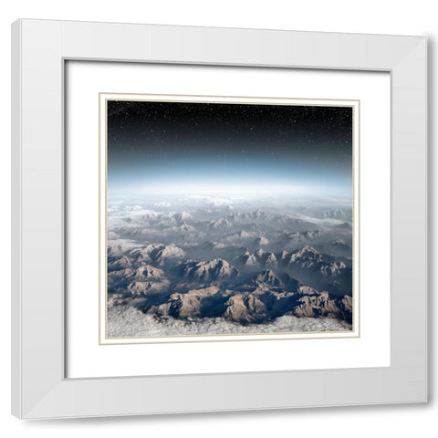 Planet Earth White Modern Wood Framed Art Print with Double Matting by Heine, Ben