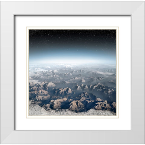 Planet Earth White Modern Wood Framed Art Print with Double Matting by Heine, Ben