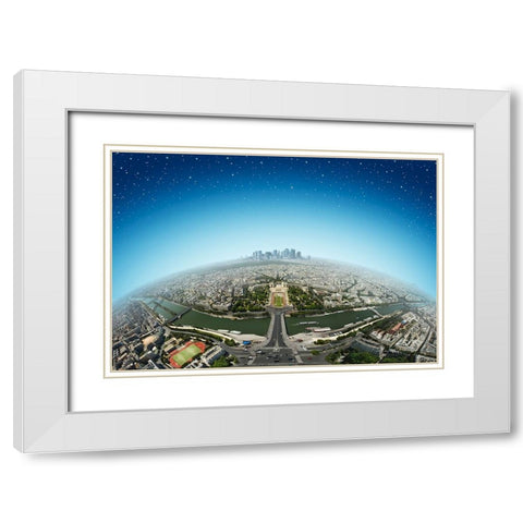 Planet Paris White Modern Wood Framed Art Print with Double Matting by Heine, Ben