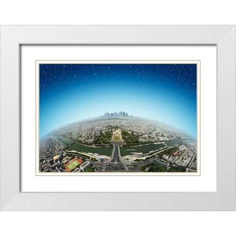 Planet Paris White Modern Wood Framed Art Print with Double Matting by Heine, Ben