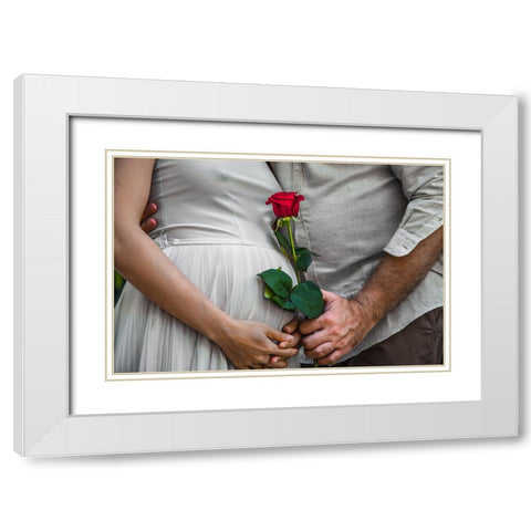 Red Love White Modern Wood Framed Art Print with Double Matting by Heine, Ben