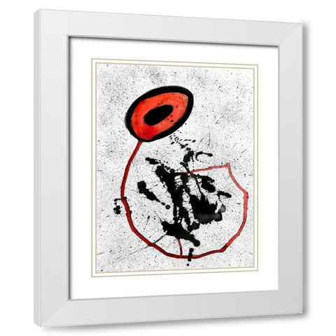 Abstract A Flower for You White Modern Wood Framed Art Print with Double Matting by Heine, Ben