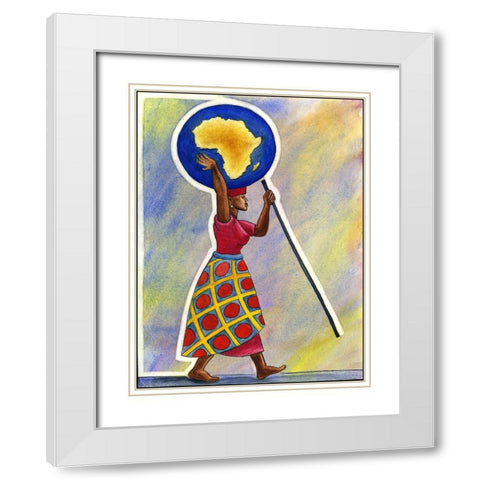 Africa Africa White Modern Wood Framed Art Print with Double Matting by Heine, Ben
