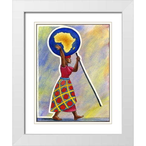 Africa Africa White Modern Wood Framed Art Print with Double Matting by Heine, Ben