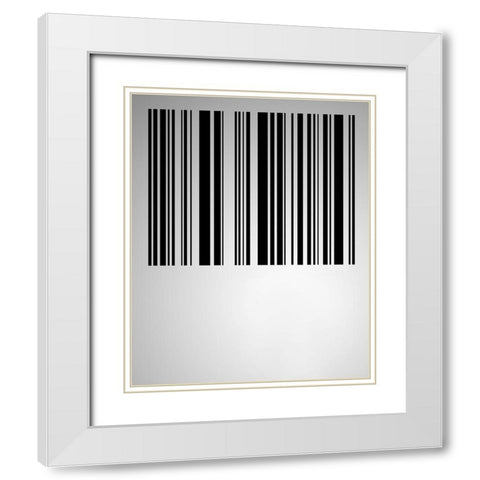 Bar code White Modern Wood Framed Art Print with Double Matting by Heine, Ben