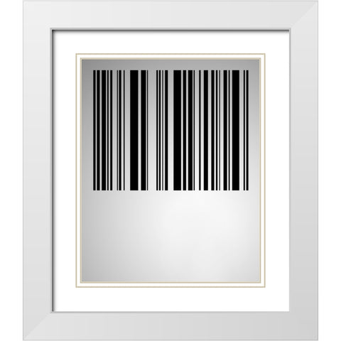 Bar code White Modern Wood Framed Art Print with Double Matting by Heine, Ben