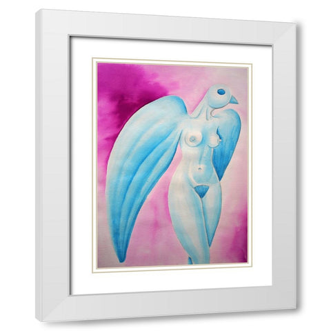 bird Watercolor White Modern Wood Framed Art Print with Double Matting by Heine, Ben