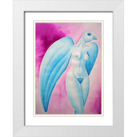 bird Watercolor White Modern Wood Framed Art Print with Double Matting by Heine, Ben