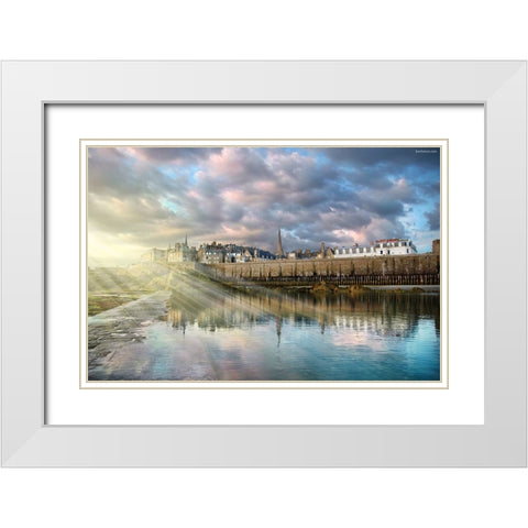 City under Sun White Modern Wood Framed Art Print with Double Matting by Heine, Ben