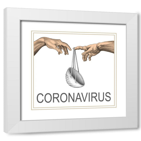 Coronavirus White Modern Wood Framed Art Print with Double Matting by Heine, Ben