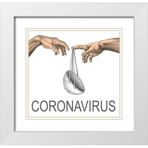 Coronavirus White Modern Wood Framed Art Print with Double Matting by Heine, Ben