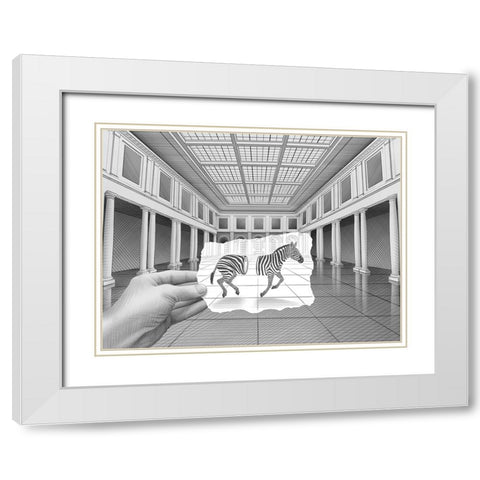 Drawing in a Drawing White Modern Wood Framed Art Print with Double Matting by Heine, Ben