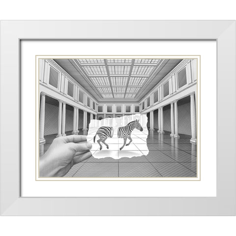 Drawing in a Drawing White Modern Wood Framed Art Print with Double Matting by Heine, Ben