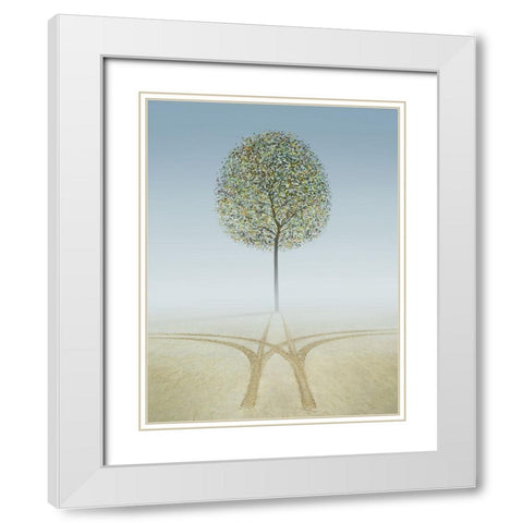 Eden White Modern Wood Framed Art Print with Double Matting by Heine, Ben