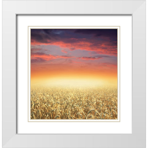 Glowing White Modern Wood Framed Art Print with Double Matting by Heine, Ben