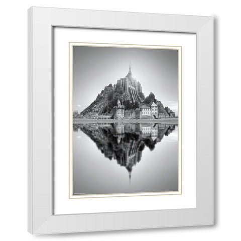 Mont Saint Michel - 2 White Modern Wood Framed Art Print with Double Matting by Heine, Ben