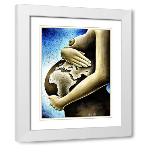 Mother Africa 1 White Modern Wood Framed Art Print with Double Matting by Heine, Ben