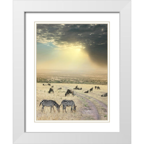Once Upon a Time in Kenya - 6 White Modern Wood Framed Art Print with Double Matting by Heine, Ben