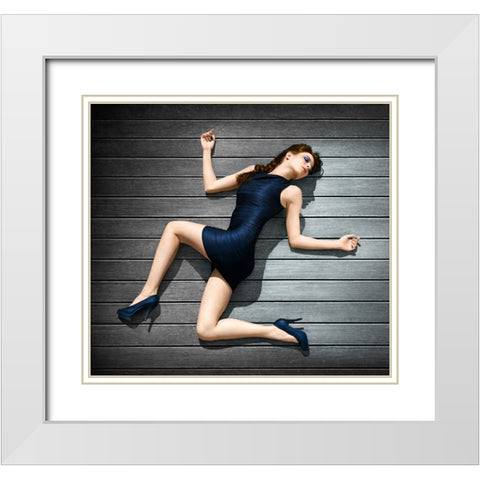 ZigZag White Modern Wood Framed Art Print with Double Matting by Heine, Ben