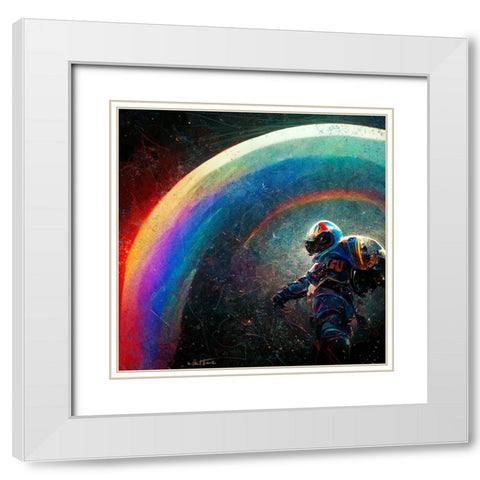 Astro Cruise 5 - I Will Be Waiting For You On The Other Side White Modern Wood Framed Art Print with Double Matting by Heine, Ben