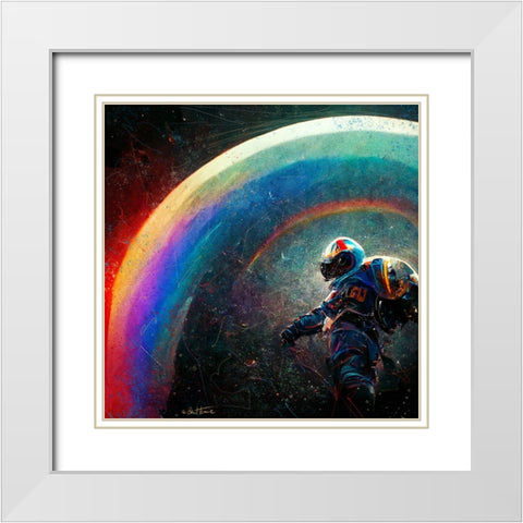 Astro Cruise 5 - I Will Be Waiting For You On The Other Side White Modern Wood Framed Art Print with Double Matting by Heine, Ben