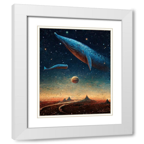 Astro Cruise 9 - 2 Worlds White Modern Wood Framed Art Print with Double Matting by Heine, Ben