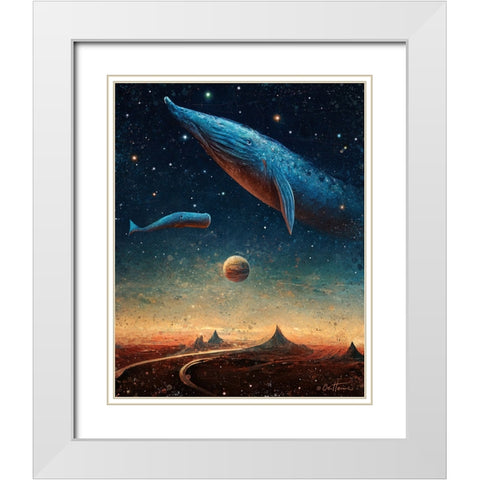 Astro Cruise 9 - 2 Worlds White Modern Wood Framed Art Print with Double Matting by Heine, Ben