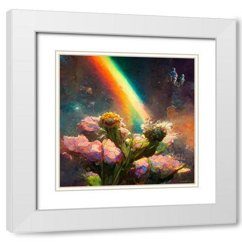 Astro Cruise 10 - Wishing you all the best - Happy Love White Modern Wood Framed Art Print with Double Matting by Heine, Ben