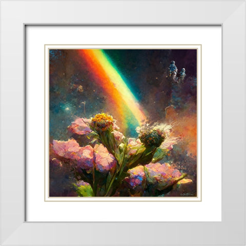 Astro Cruise 10 - Wishing you all the best - Happy Love White Modern Wood Framed Art Print with Double Matting by Heine, Ben