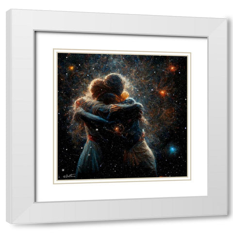 Astro Cruise 21 - The Two of Us in the Universe White Modern Wood Framed Art Print with Double Matting by Heine, Ben