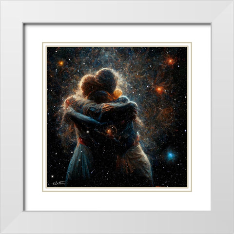 Astro Cruise 21 - The Two of Us in the Universe White Modern Wood Framed Art Print with Double Matting by Heine, Ben