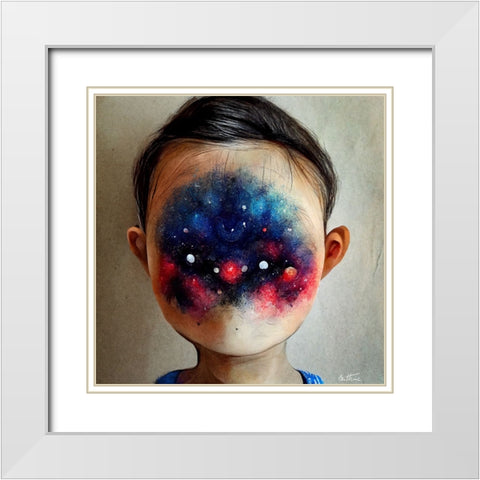 Astro Cruise 26 - Galaxy Face White Modern Wood Framed Art Print with Double Matting by Heine, Ben