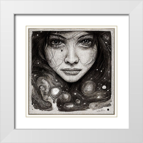 Astro Cruise 28 - Astro Hair White Modern Wood Framed Art Print with Double Matting by Heine, Ben