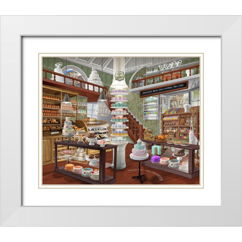 Best Bakery White Modern Wood Framed Art Print with Double Matting by Bigelow Illustrations- Exclusive