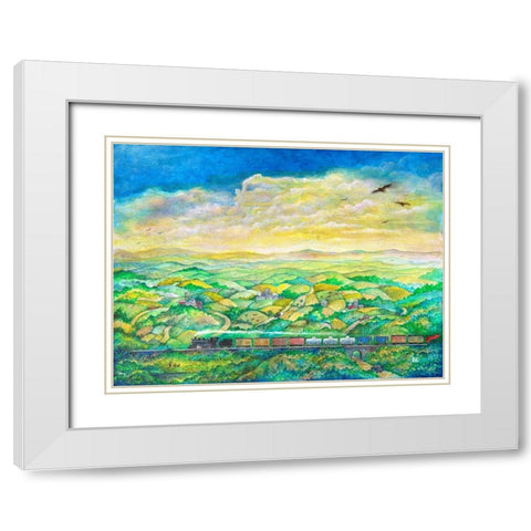 Cross Country White Modern Wood Framed Art Print with Double Matting by Bell, Bill