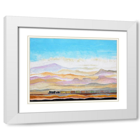 Goinâ€™ West White Modern Wood Framed Art Print with Double Matting by Bell, Bill
