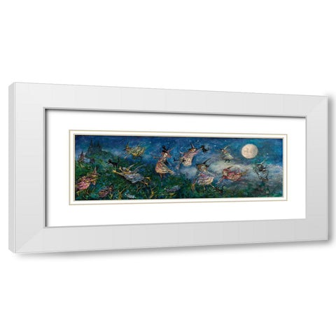 Cat Catchers White Modern Wood Framed Art Print with Double Matting by Bell, Bill