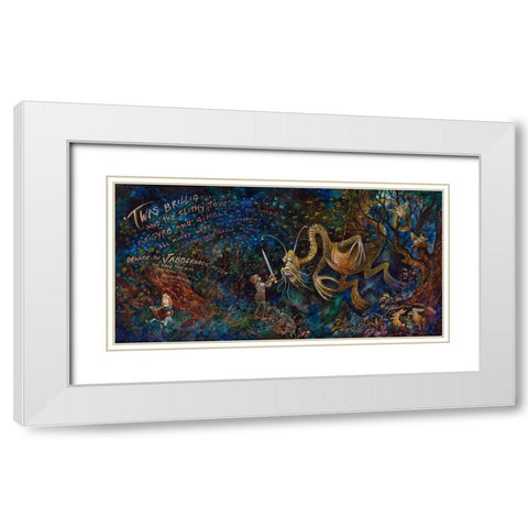 Jabberwocky White Modern Wood Framed Art Print with Double Matting by Bell, Bill