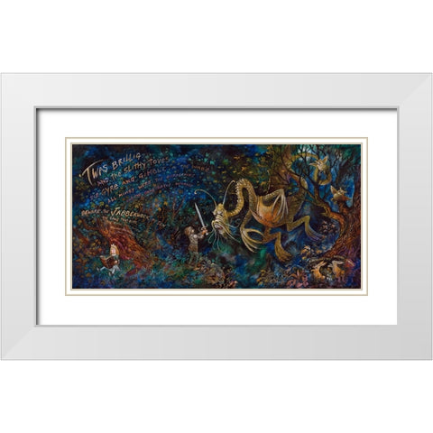 Jabberwocky White Modern Wood Framed Art Print with Double Matting by Bell, Bill
