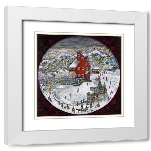 The Mill White Modern Wood Framed Art Print with Double Matting by Bell, Bill